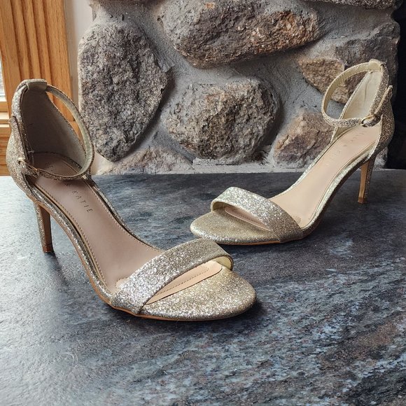 Kelley & Katie Kirstie Heels Gold/Silver Sparkle Size 6.5M - Picture 7 of 16
